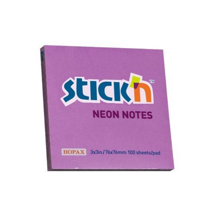 Notes Samoprzylepny 76mm x76mm  Fioletowy Neonowy (12) 21210 Stick&#039;n