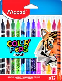 Flamastry COLORPEPS ANIMALS 12 szt.  845403 Maped