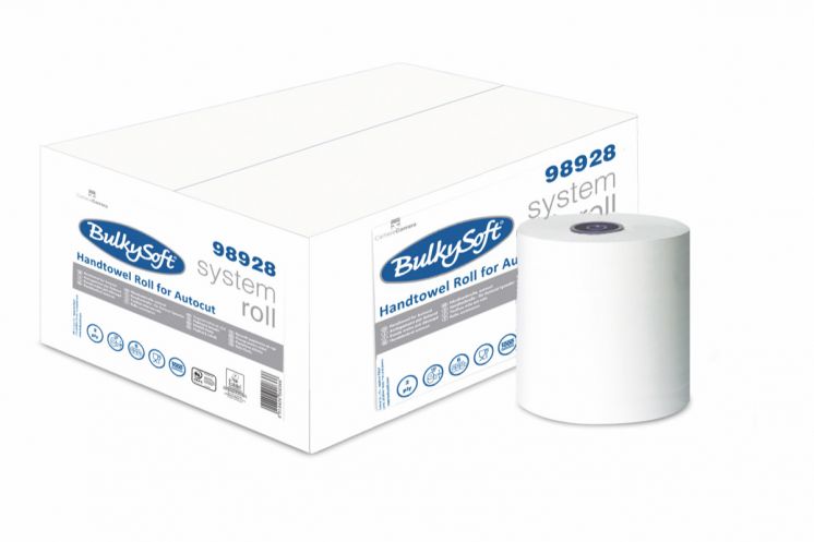 Ręcznik papierowy w roli autocut PRO BulkySoft, 2 warstwy, biały, celuloza, długość 150m 98928 /6/