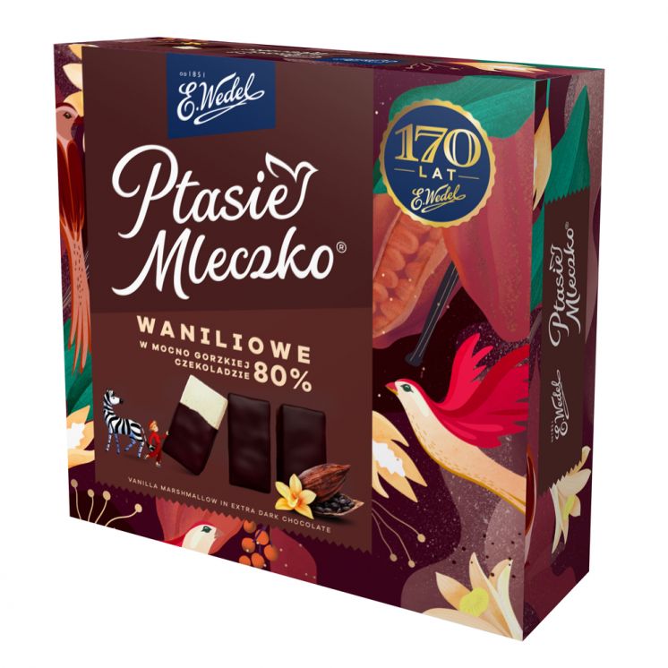 WEDEL PTASIE MLECZKO WANILIOWE W DESEROWEJ CZEKOLADZIE 380G