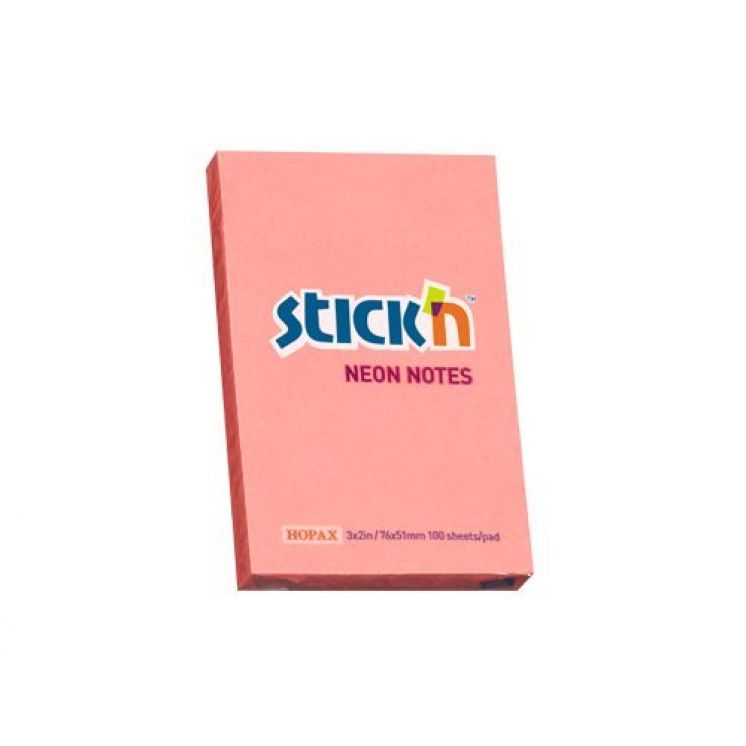Notes Samoprzylepny 76X51mm  Różowy Neon (12) 21162 Stick&#039;n