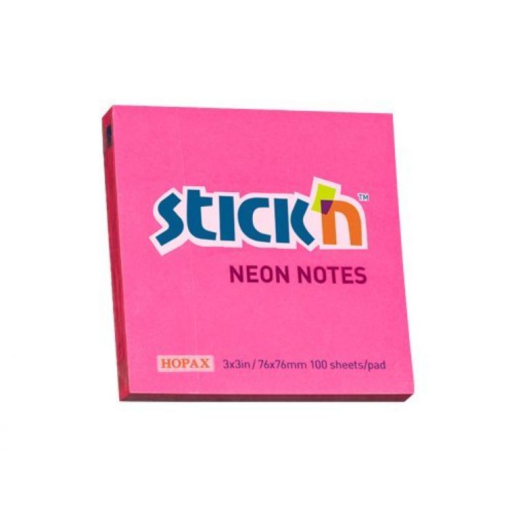 Notes Samoprzylepny 76mm x76mm  Ciemnoróżowy Neonowy (12) 21165 Stick&#039;n